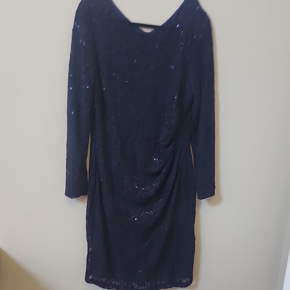 RALPH LAUREN Elegant Navy Blue Dress Size 14W